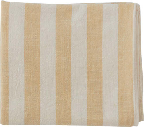 Striped Tischdecke 140 x 200 cm, weiß-gelb