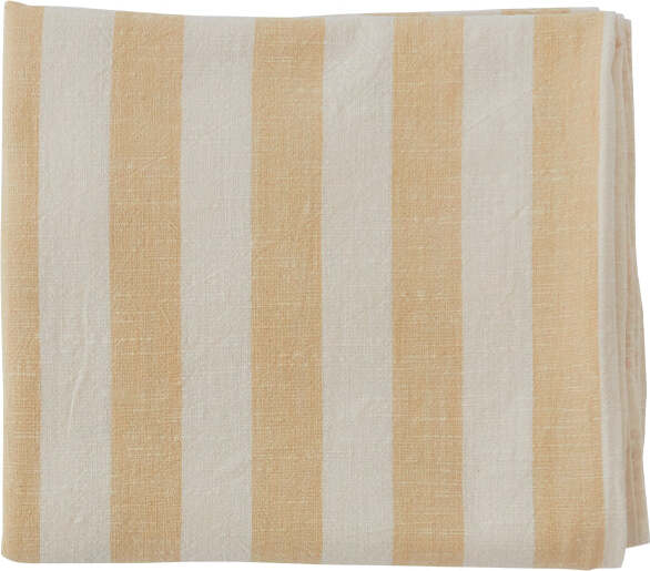 Striped Tischdecke 140 x 260 cm, weiß-gelb