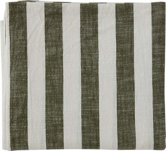 Striped Tischdecke 140 x 260 cm, weiß-grün