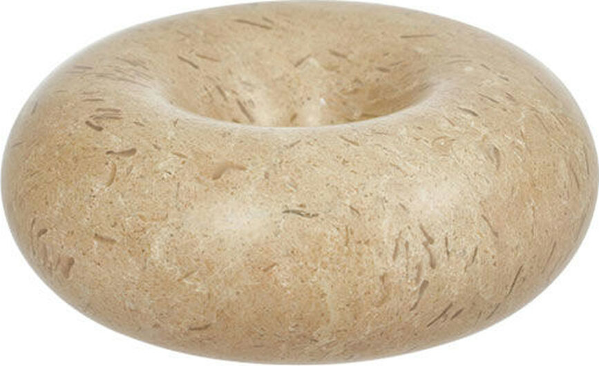 Svícen na klasickou svíčku Savi kulatý, 10 cm, béžový