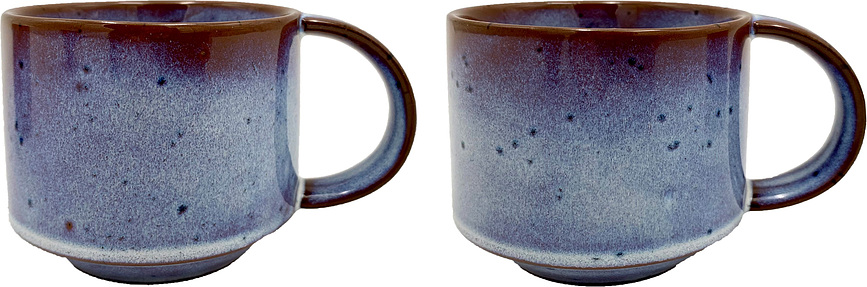 Tazas Yuka, 270 ml, azul y marrón, 2 unidades