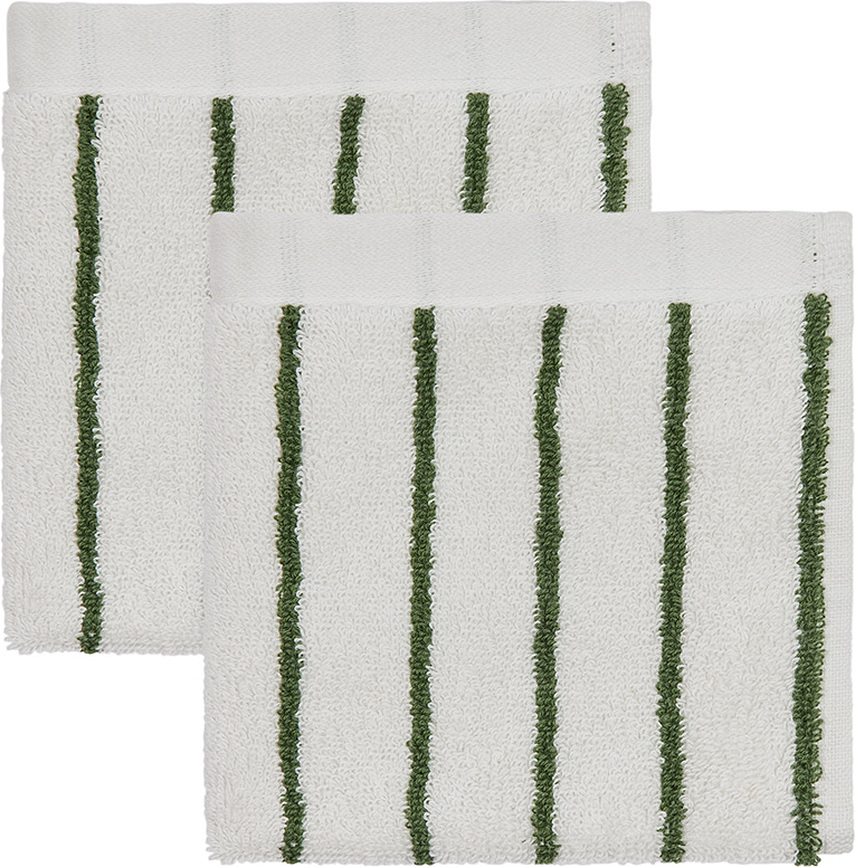 Toalla Raita, 30 x 30 cm, negro y blanco, 2 unidades