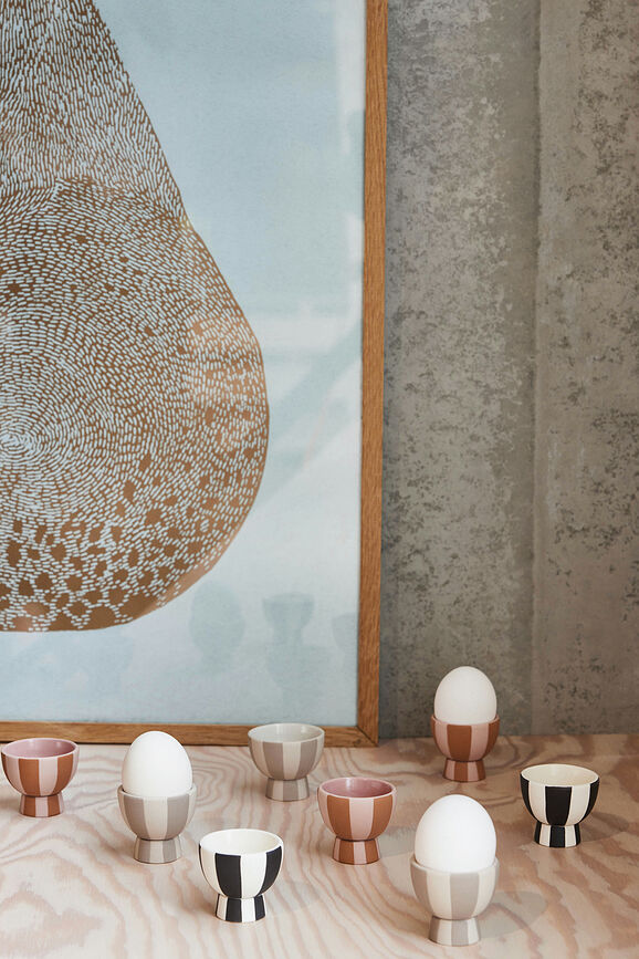 Toppu Coquetiers noirs et blancs, Lot de 2