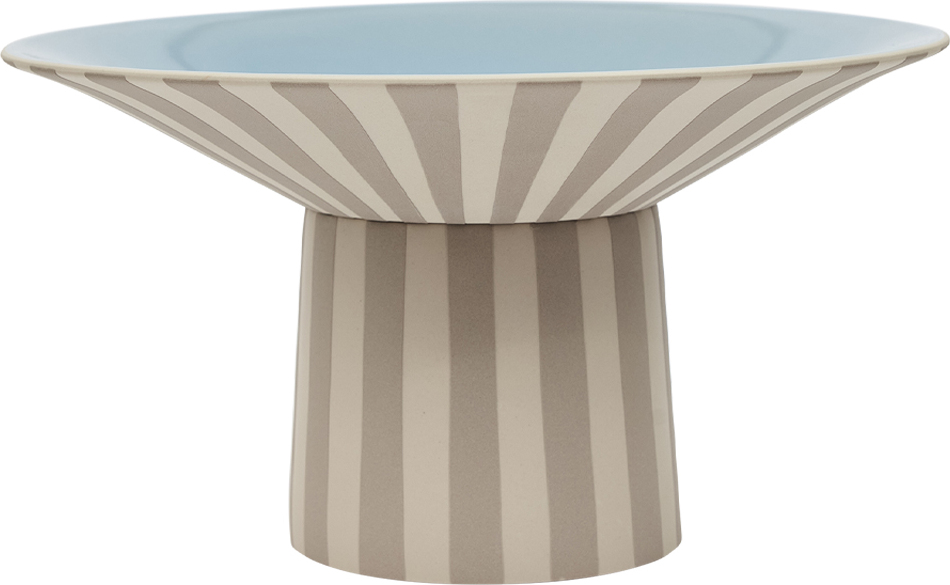 Toppu Dekoschale hoch, beige-blau