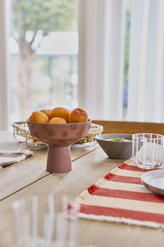 Toppu Sets de table, rouge et beige, Lot de 2