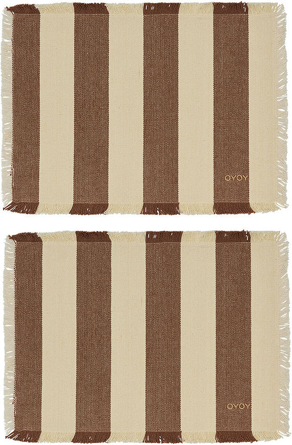 Toppu Sets de Table, marron-beige, Lot de 2