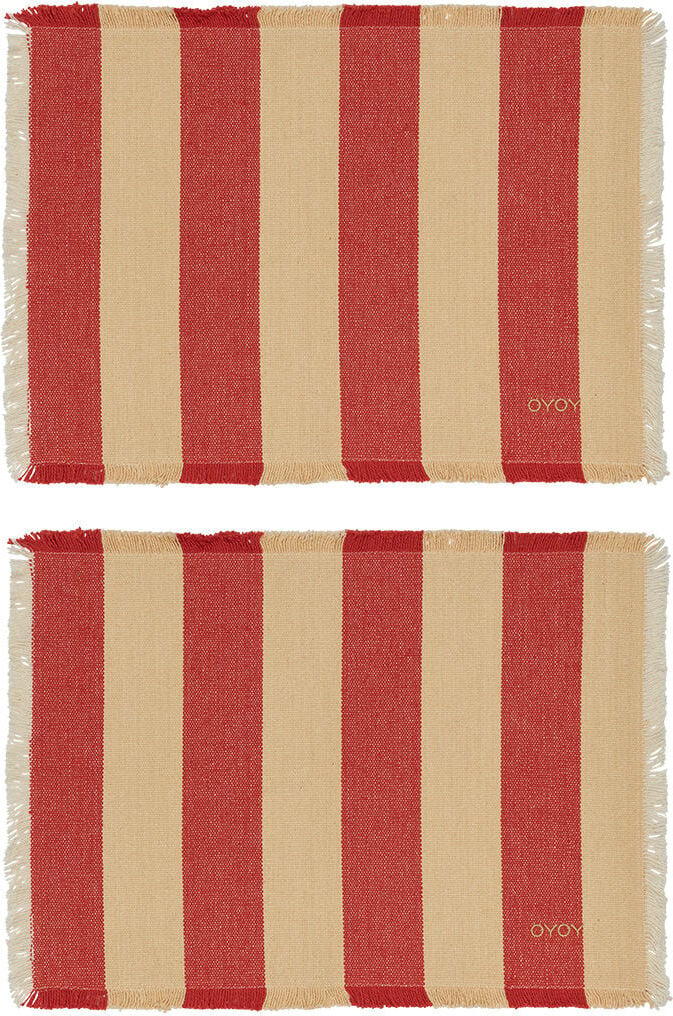 Toppu Tischsets, rot-beige, 2 St.