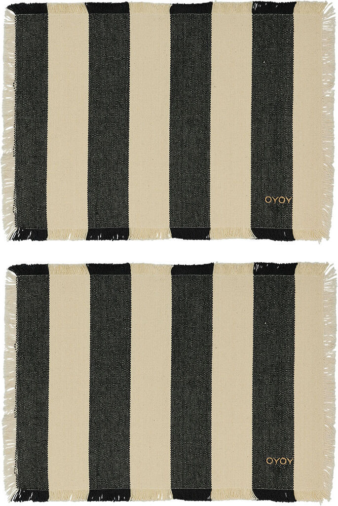 Toppu Tischsets, schwarz-beige, 2 St.