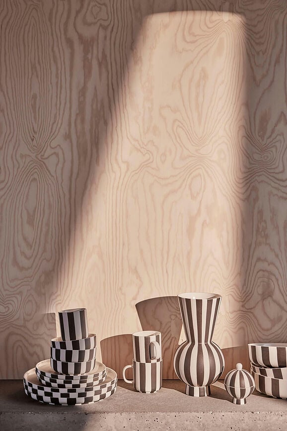 Toppu Vaza 28 cm crno-bijela