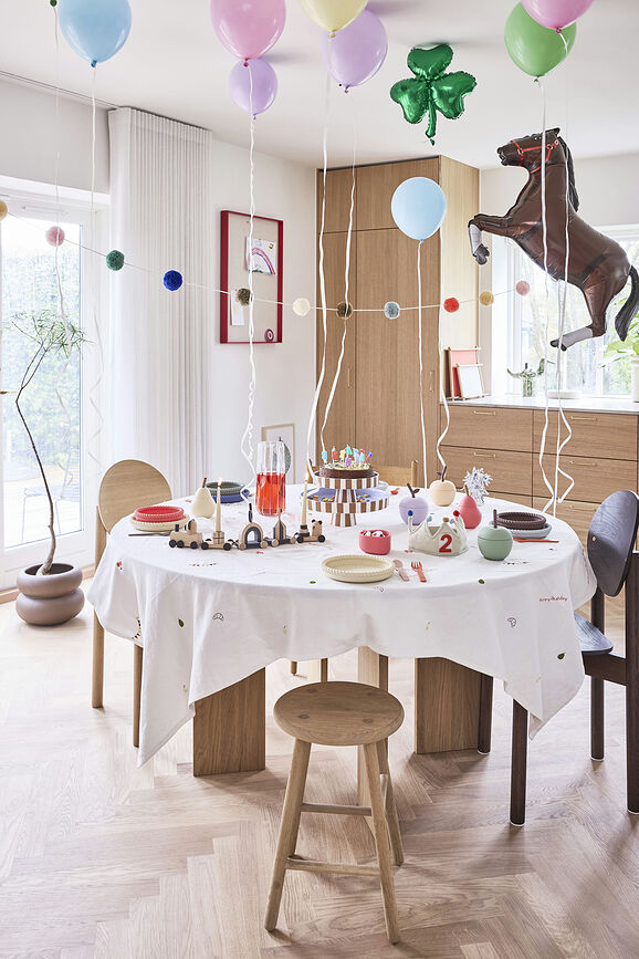 Vajilla Infantil Mellow, beige y rojo, 2 piezas