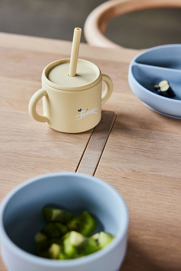 Vaso con pajita Enkei, 160 ml, beige