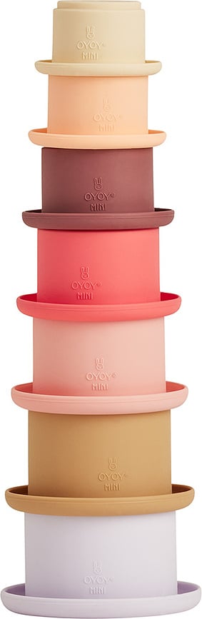 Vasos Apilables Tawa, colores cálidos, 7 unidades