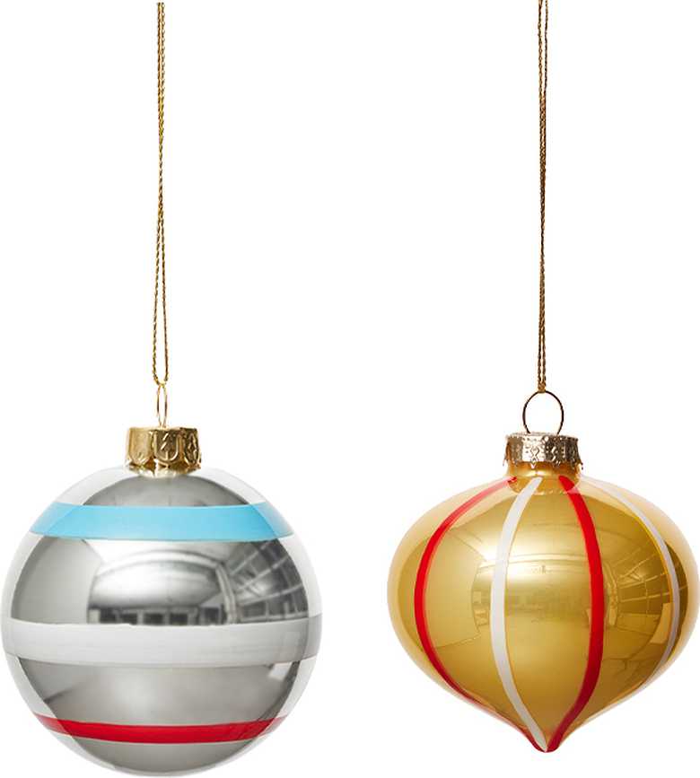 Vintage Christmas No. 2 Boules de Noël vintage, Lot de 2