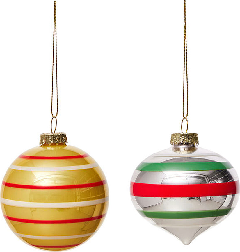 Vintage Christmas No. 3 Boules de Noël, Lot de 2