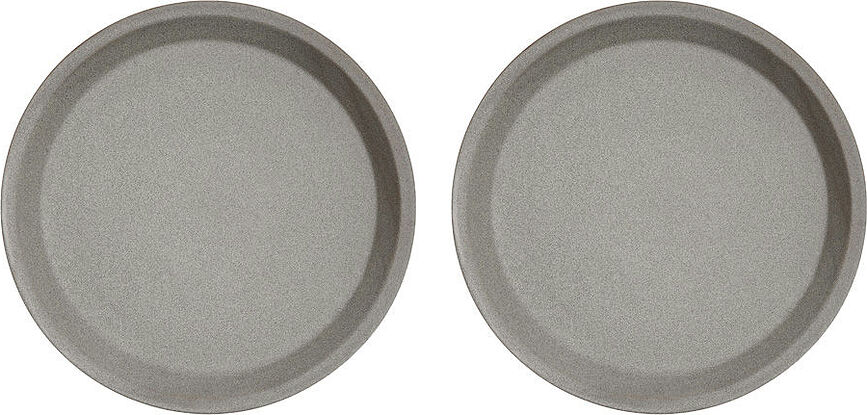 Yuka Assiettes à Déjeuner 22 cm, grises, Lot de 2