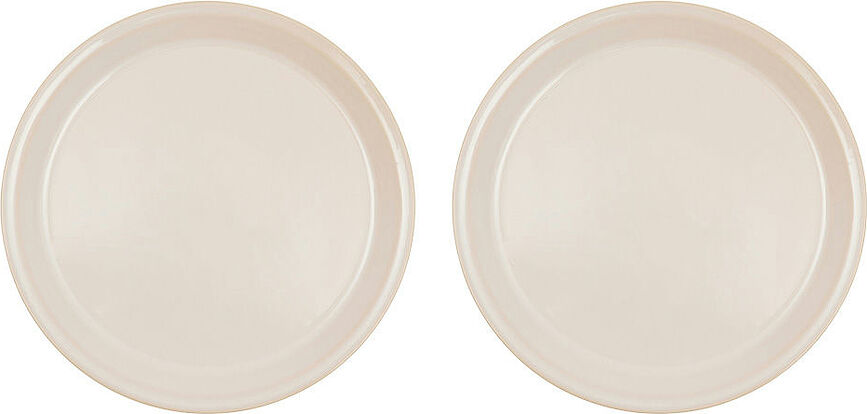 Yuka Assiettes à petit-déjeuner 22 cm, blanc cassé, Lot de 2