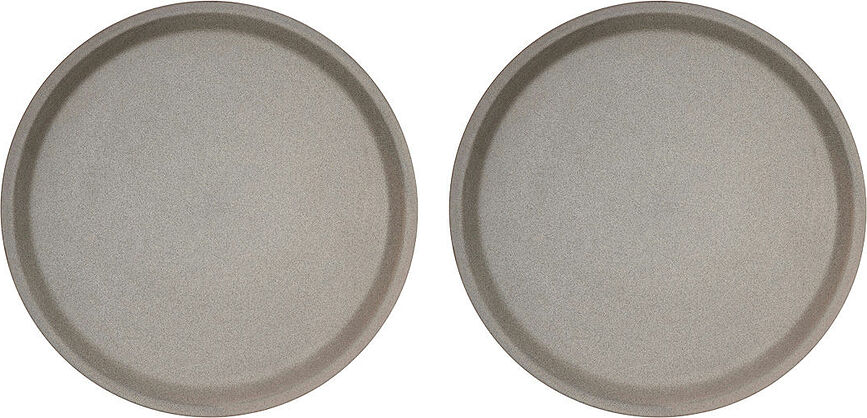 Yuka Assiettes Plates 27 cm, grises, Lot de 2