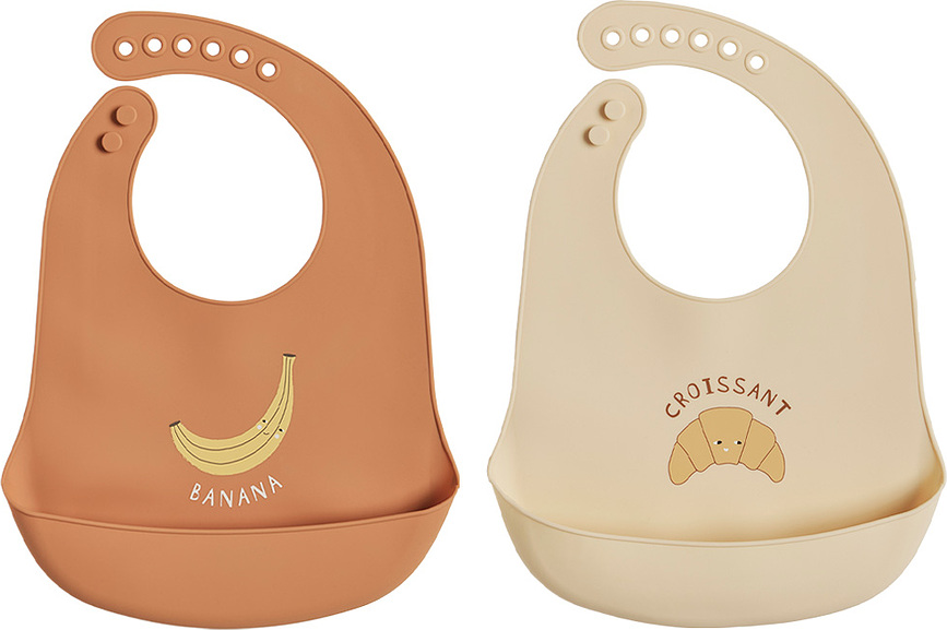 Yummy Bavoirs avec poche, Lot de 2