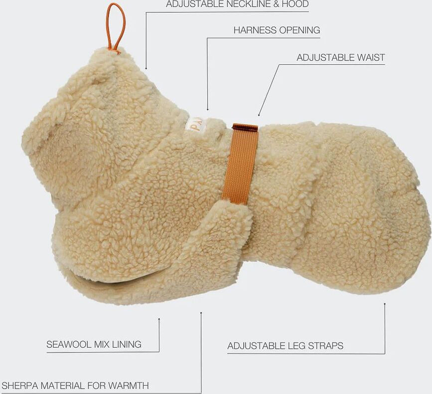 Abrigo para Perro Sherpa Paikka, 35 cm, color topo