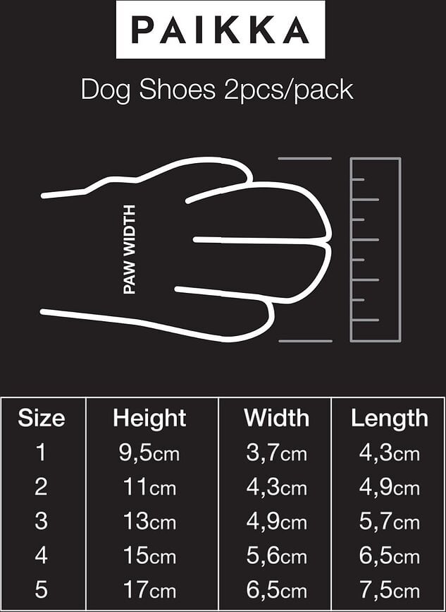 Botas para perro Paikka, 5,7 cm, negras, 2 unidades