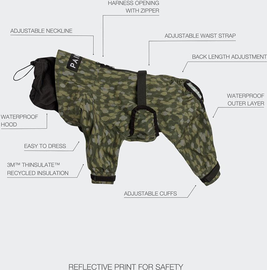 Chubasquero para Perro Paikka, 70 cm, verde