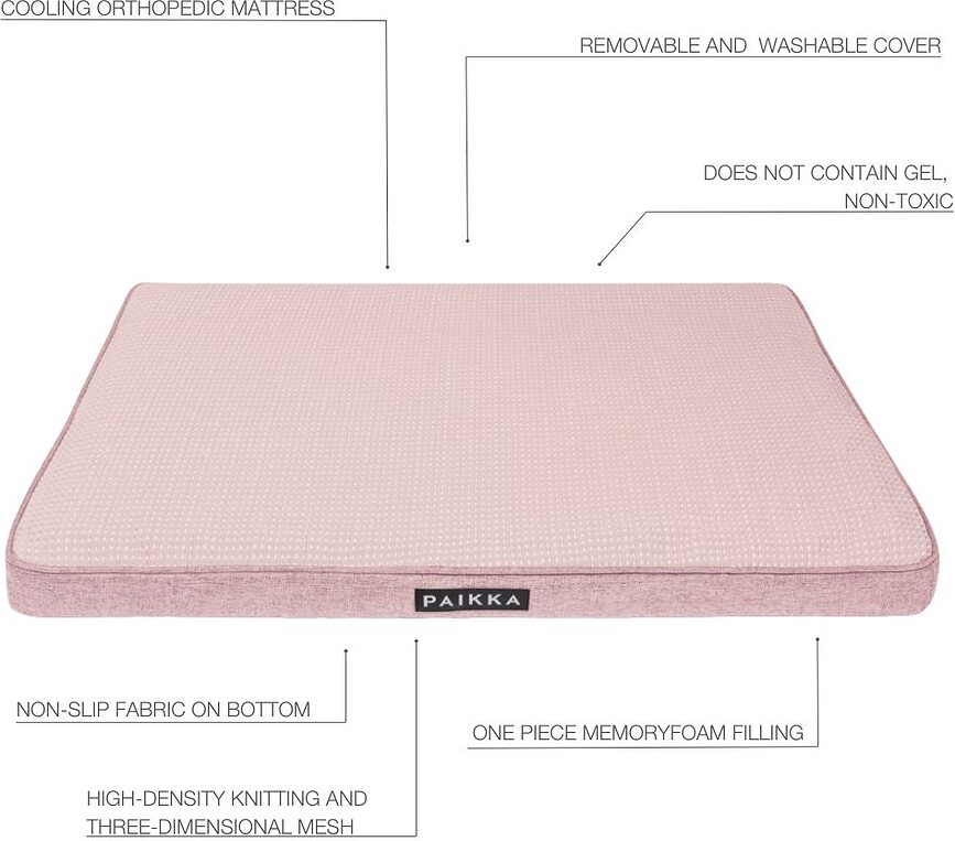 Paikka Cooling Ortopedska blazina za pse, 100 cm, roza