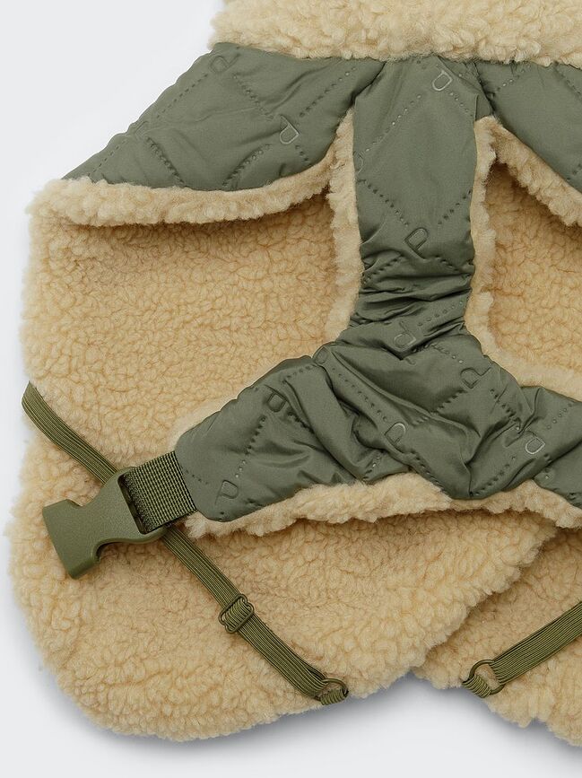 Paikka Pasja Jakna prešita s podlogo sherpa, 55 cm, olivna