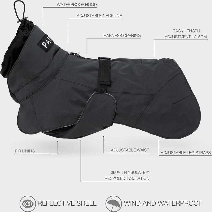 Paikka Visibility Αδιάβροχο για Σκύλο, 45 εκ., μαύρο