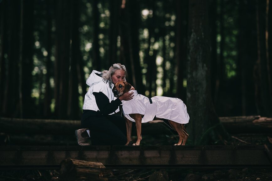 Paikka Visibility Dežni plašč za psa, 45 cm, črn