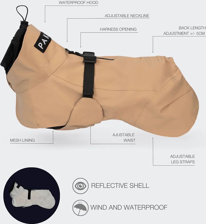 Paikka Visibility Lite Kabanica za Psa 50 cm taupe