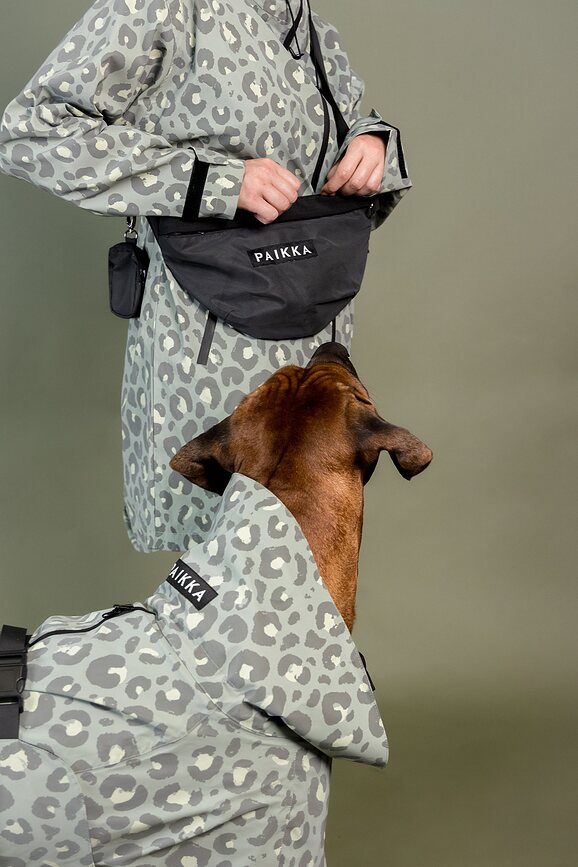 Paikka Visibility Lite Manteau de Pluie pour Chien, 30 cm, motif léopard vert