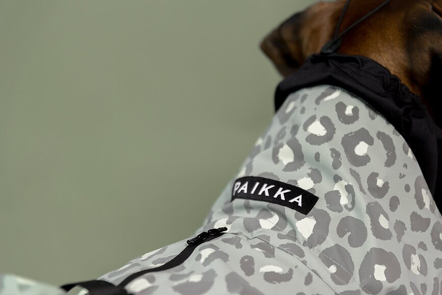 Paikka Visibility Lite Manteau de Pluie pour Chien, 30 cm, motif léopard vert