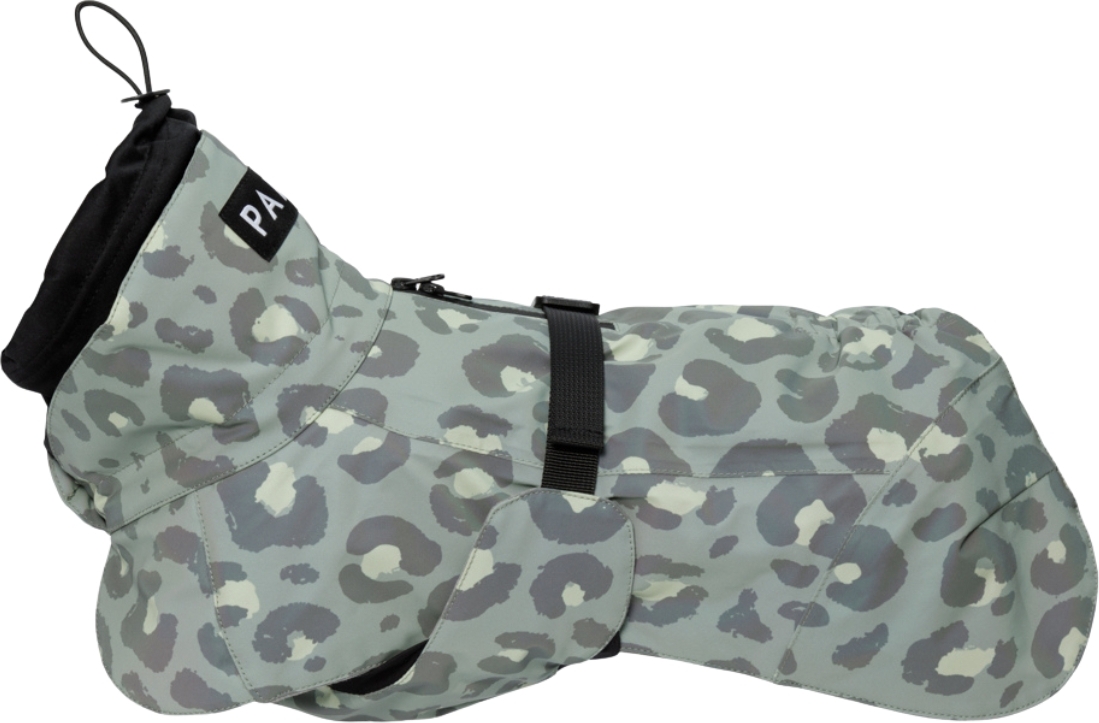 Paikka Visibility Winter Hundemantel 40 cm, grüner Leopard-Print