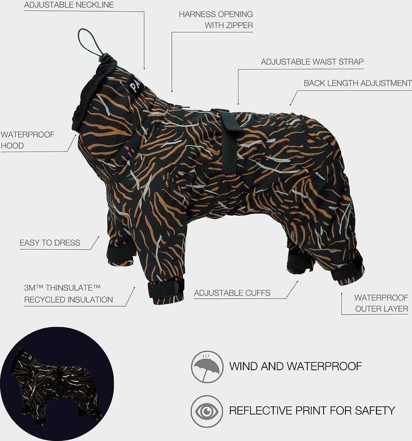 Paikka Winter Manteau pour chien, 30 cm, corail