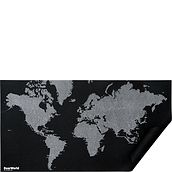 Accesoriu decorativ pentru perete Dear World harta lumii negru cu nume de orașe