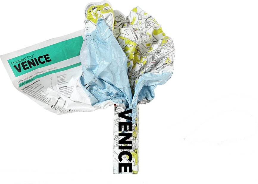 Crumpled City Carte froissable, Venise