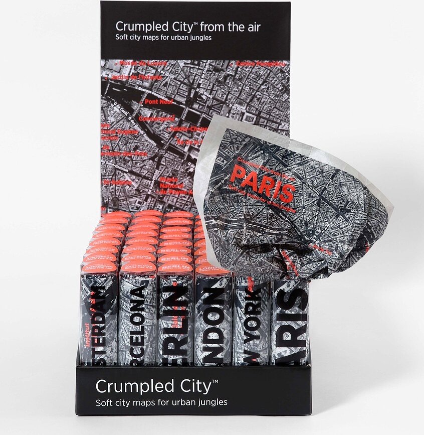 Crumpled City From The Air Carte froissable, Milan