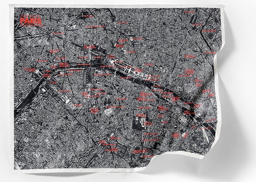 Crumpled City From The Air Carte froissable, Milan