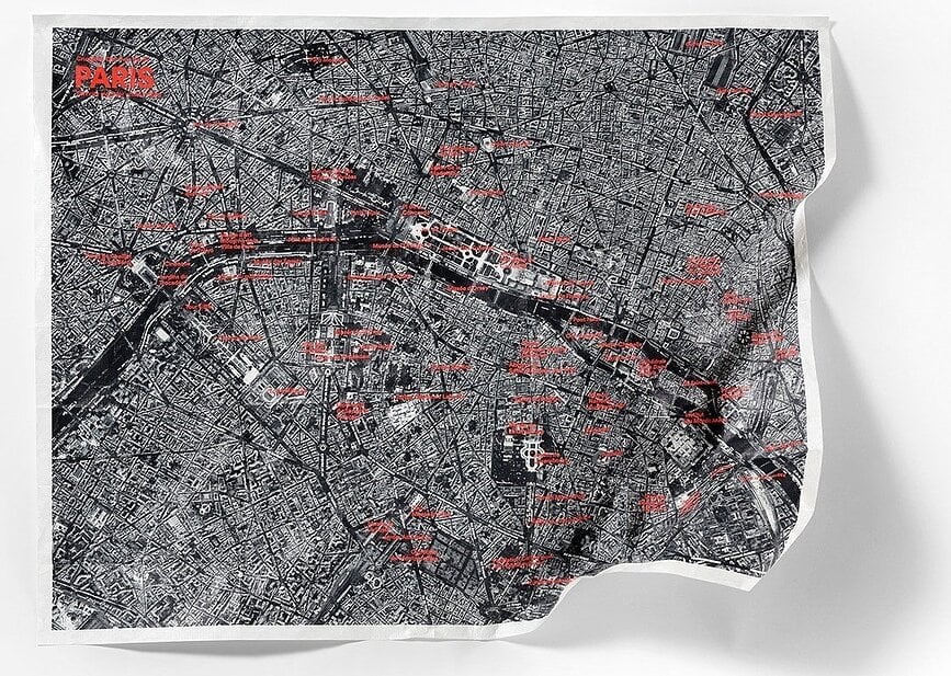 Crumpled City From The Air Zemljevid, Milano