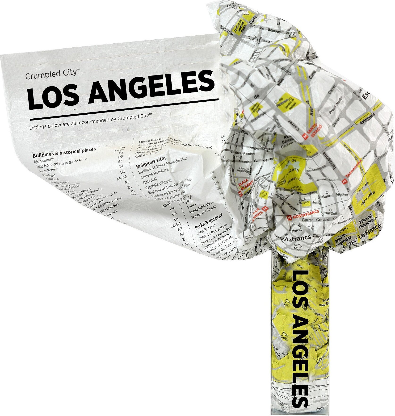 Crumpled City Kaart Los Angeles