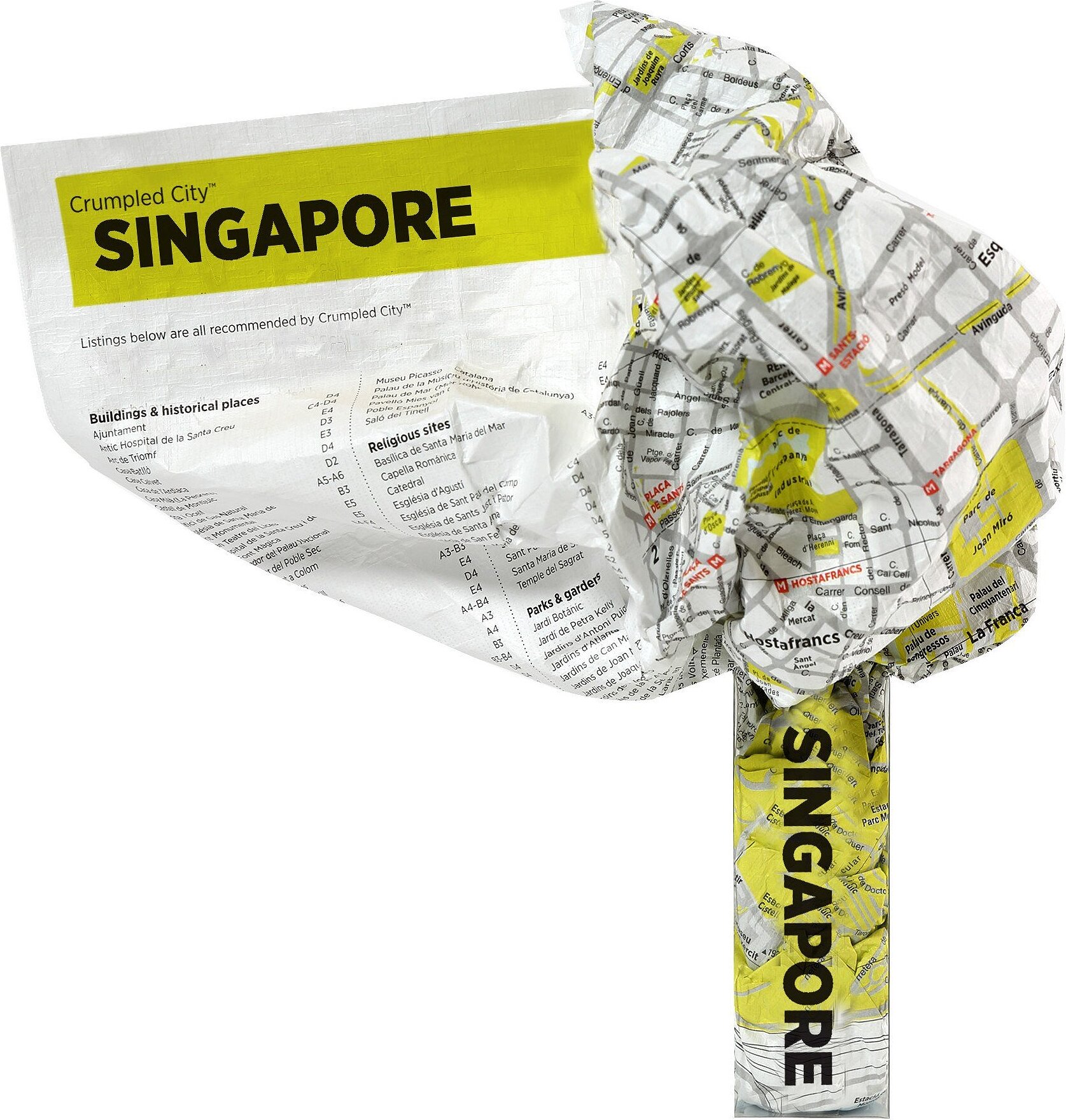 Crumpled City Kaart Singapur