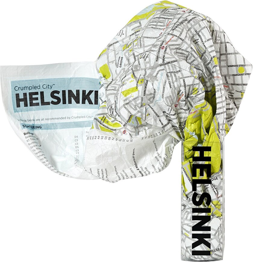 Crumpled City Landkarte Helsinki