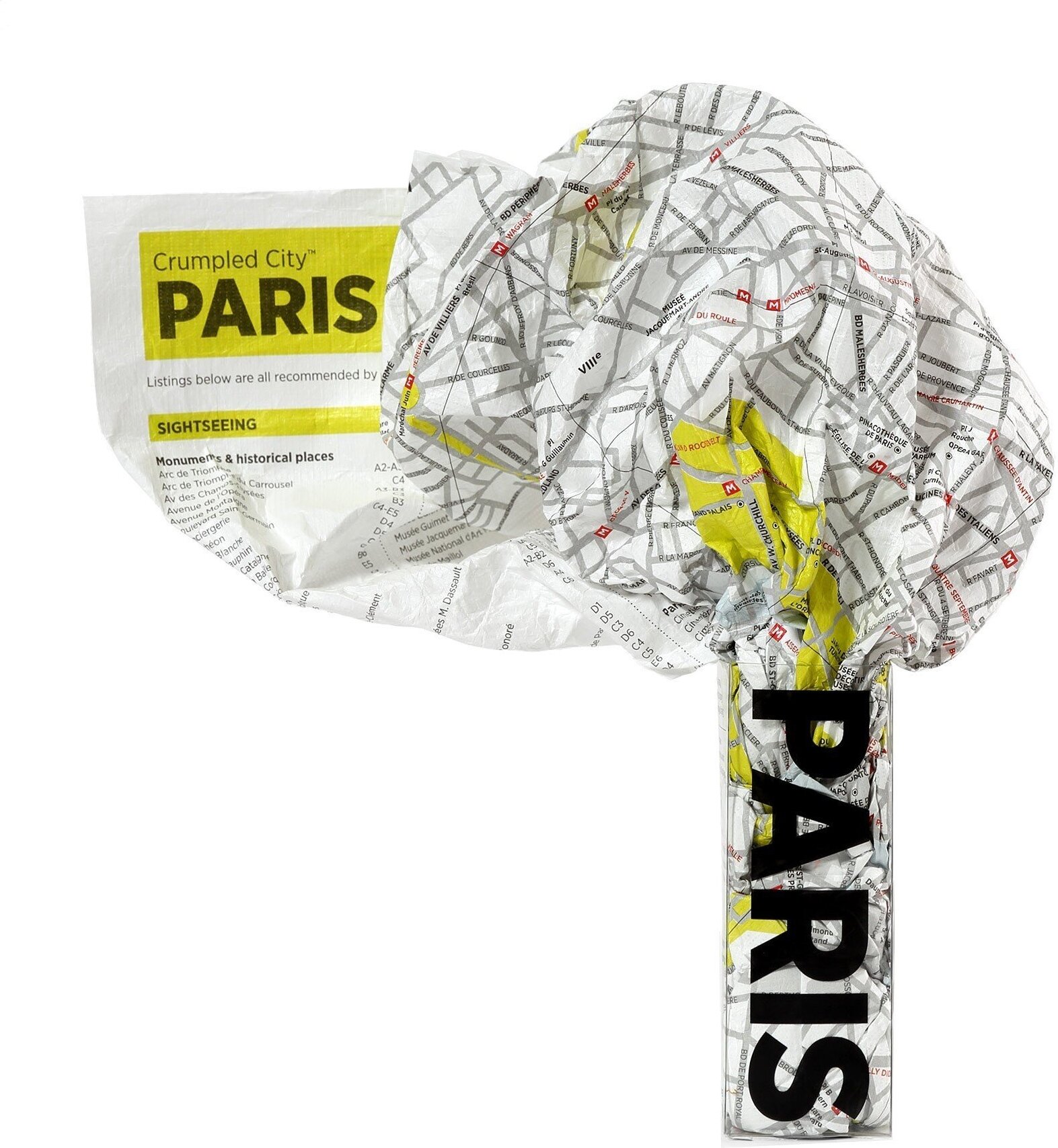 Landkarten Crumpled Map Crumpled City Landkarte Paris