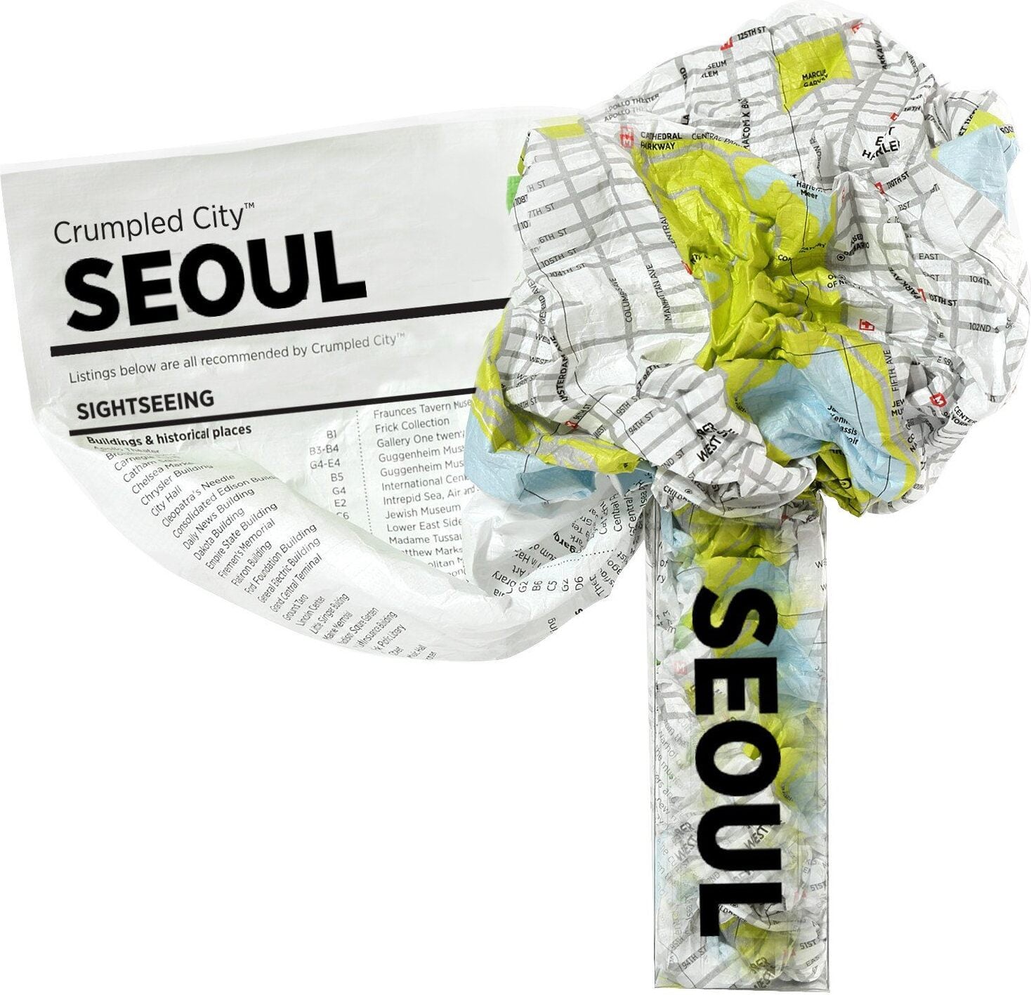 Crumpled City Landkarte Seul
