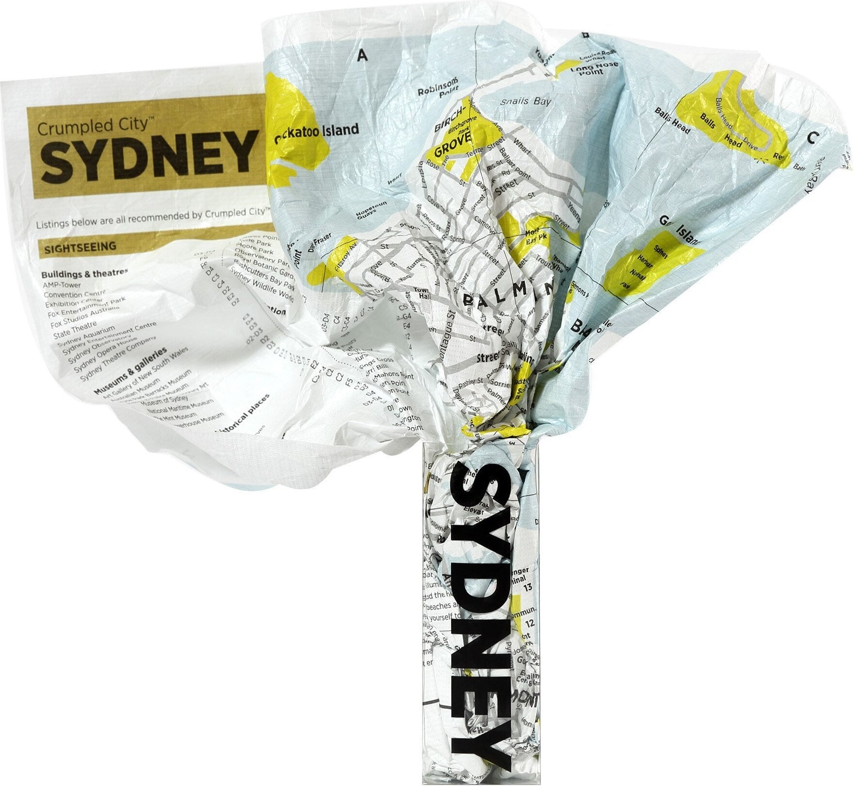Crumpled City Landkarte Sydney