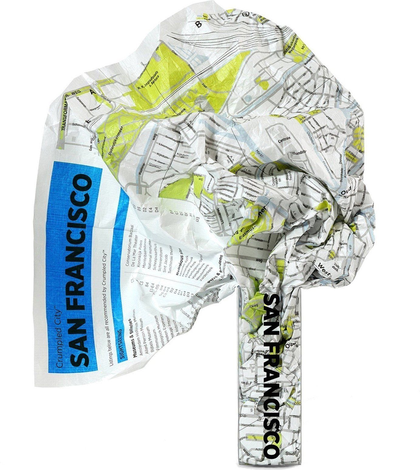 Crumpled City San Francisco Landkarte