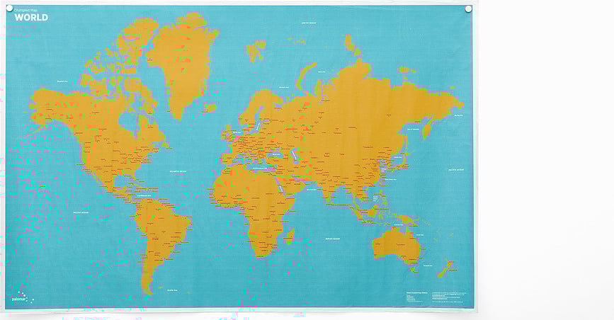 Crumpled World Zemljevid, z imeni držav