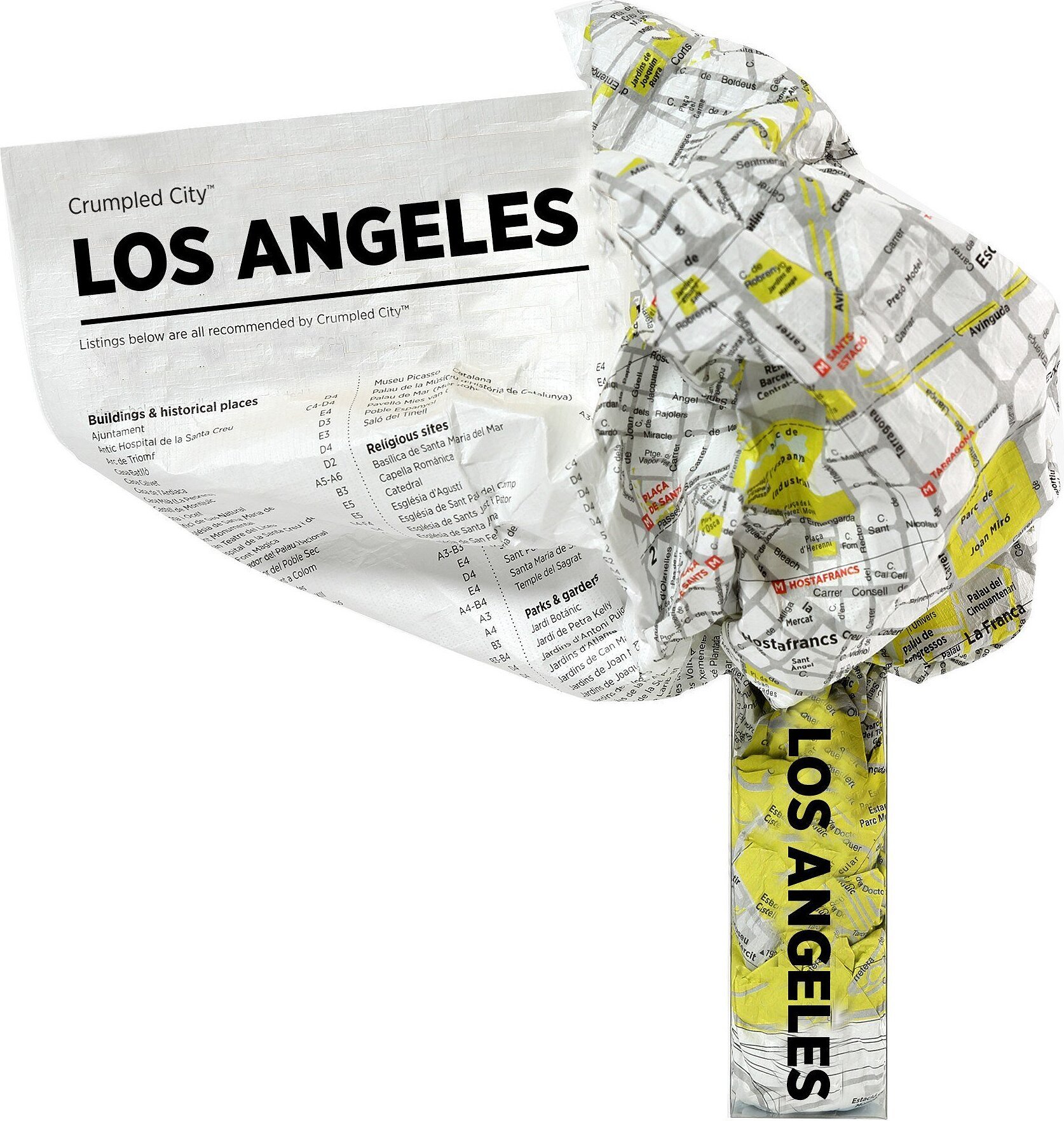 Karte Crumpled City Los Angeles