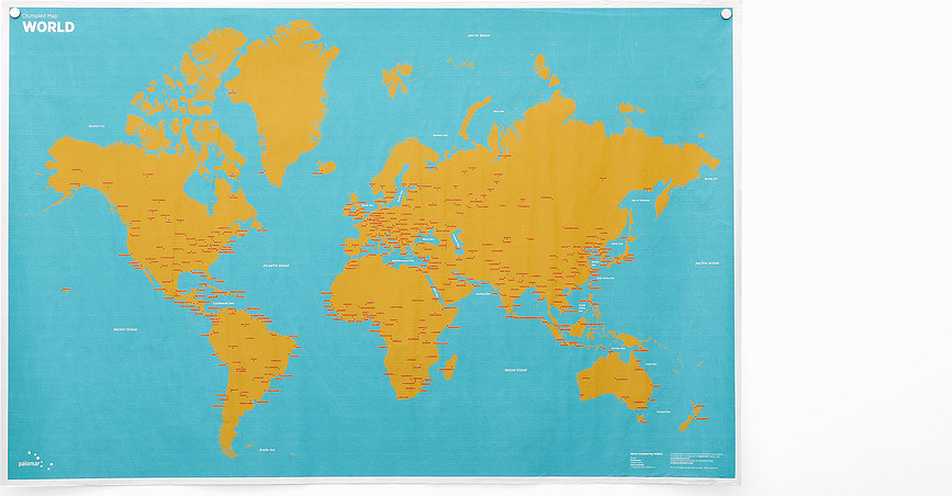 Мапа Crumpled World з назвами міст