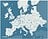 Настінна прикраса Pin Wall Europa світло-блакитна